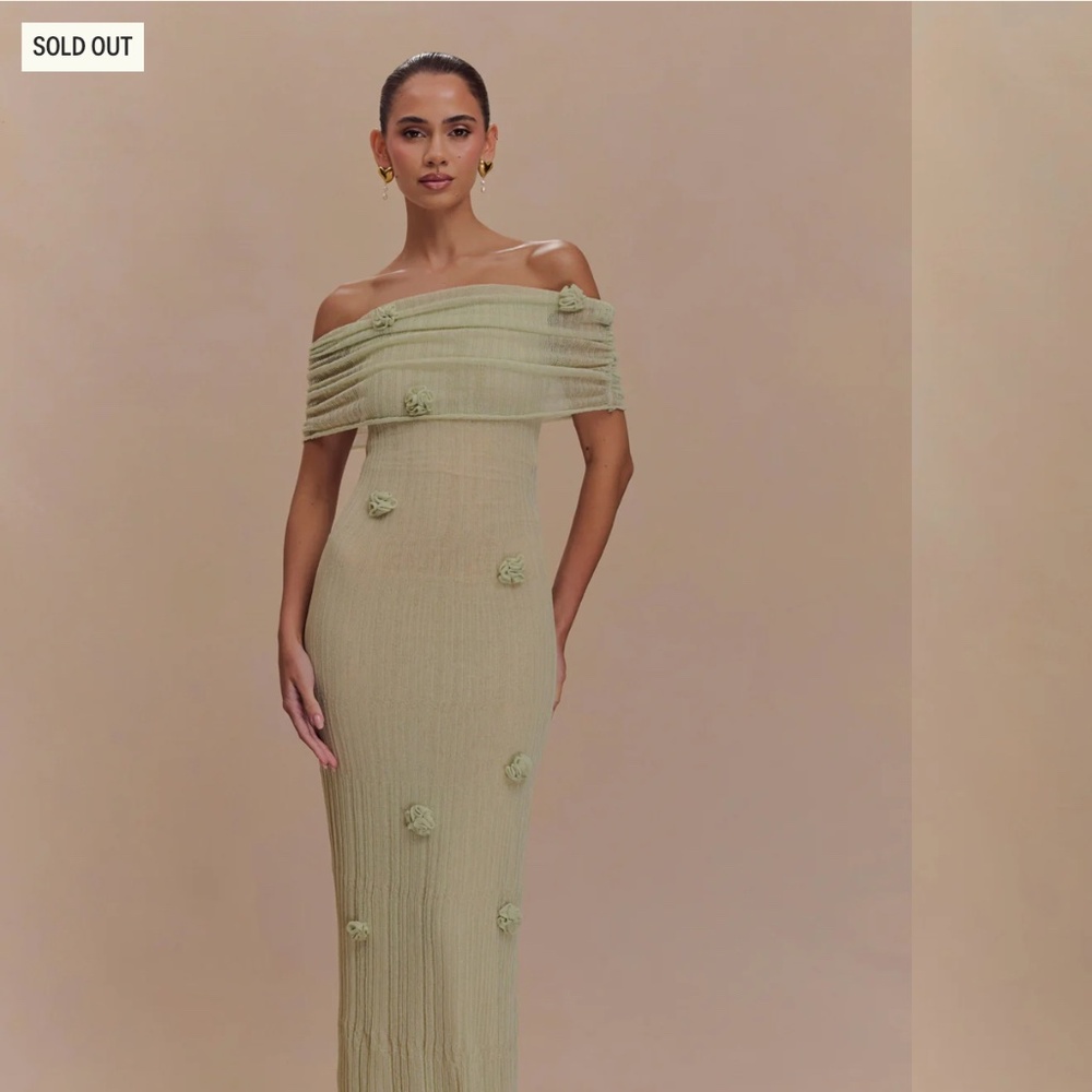 Meshki Orchid Knit Maxi Dress - Pastel Green